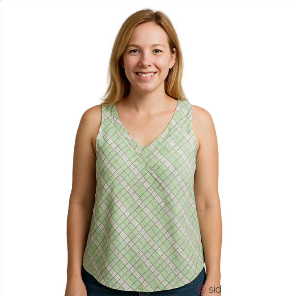 Liz Claiborne Plaid Sleeveless Tank Top Size S